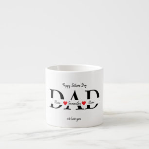 Lycklig Fars dag Mugg med Kids Namn Espressomugg