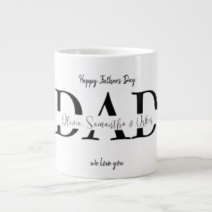 Lycklig Fars dag Mugg med Kids Namn Jumbo Mugg