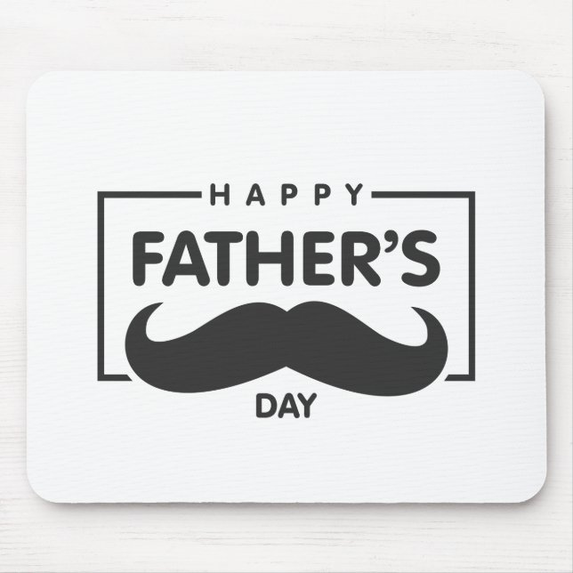 Lycklig Fars dag Mustache | Musmatta (Framsidan)