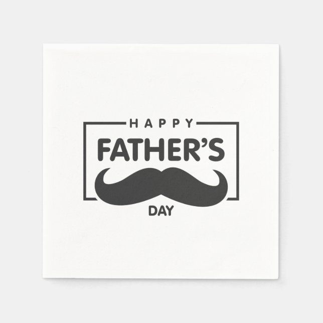 Lycklig Fars dag Mustache | Napkin Pappersservett (Framsidan)