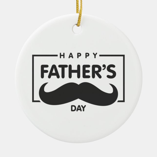 Lycklig Fars dag Mustache | Ornament (Framsidan)