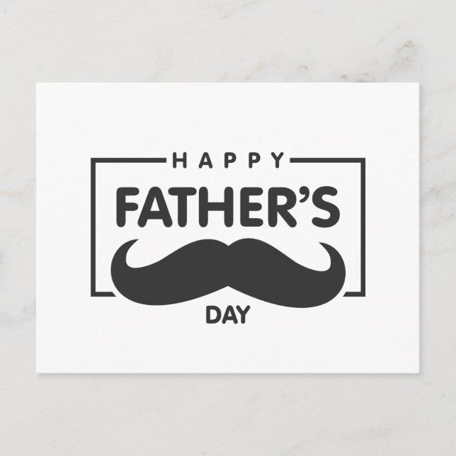 Lycklig Fars dag Mustache | vykort (Framsida)