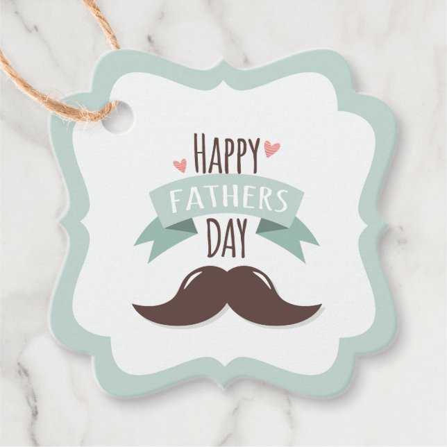Lycklig fars dag - mustasch gåvor etiketter (Framsida)
