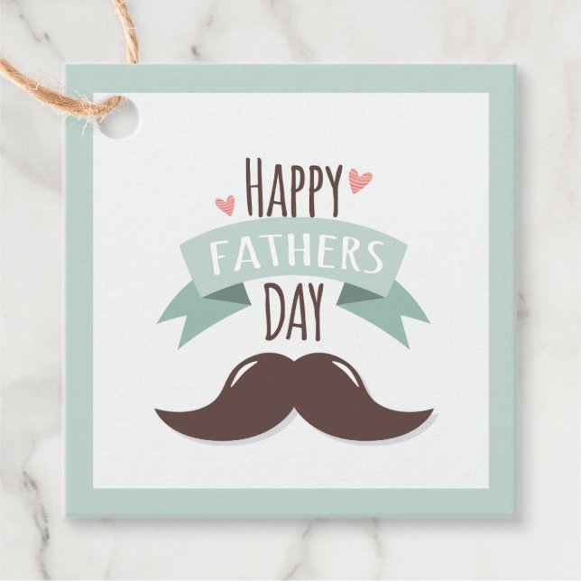 Lycklig fars dag - mustasch gåvor etiketter (Framsida)