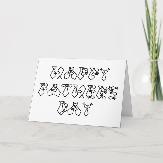 Lycklig Fars dag Necktie Font Brev Kort (Framsida)