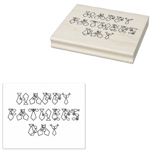 Lycklig Fars dag Necktie Font Tie Wood Art Frimärk Stämpel