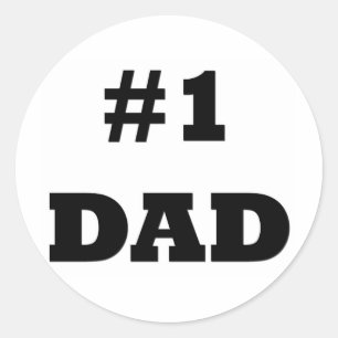Lycklig Fars dag - nummer 1 Pappa - #1 Pappa Runt Klistermärke