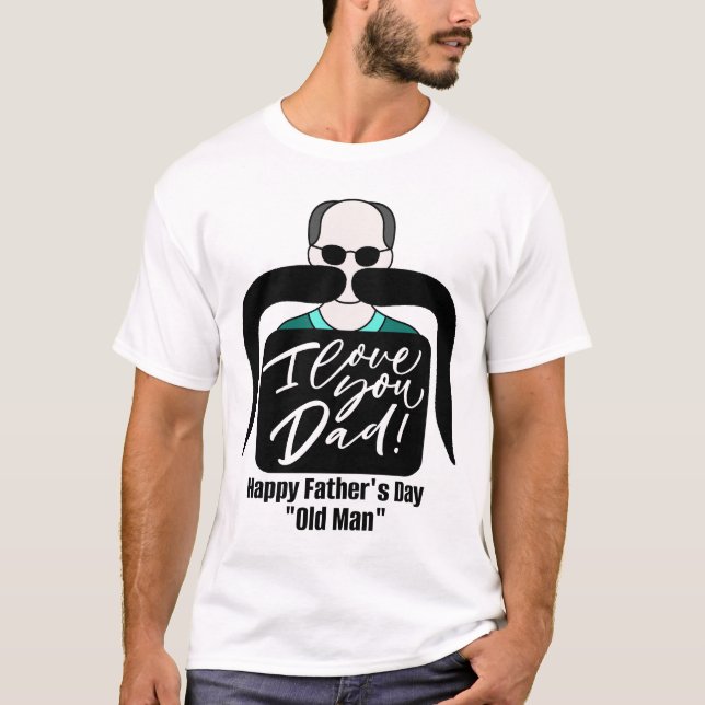 LYCKLIG FARS DAG OLD MAN T SHIRT (Framsida)