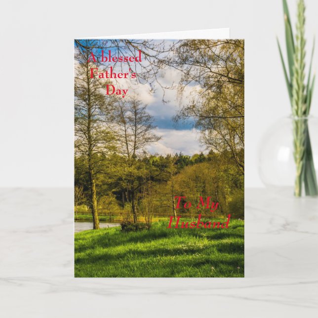 Lycklig Fars dag önskemål "för make" ett kort (Framsida)