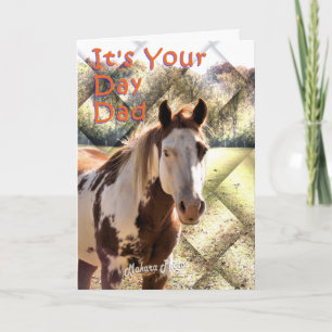 Lycklig Fars dag Paint Horse Card Kort