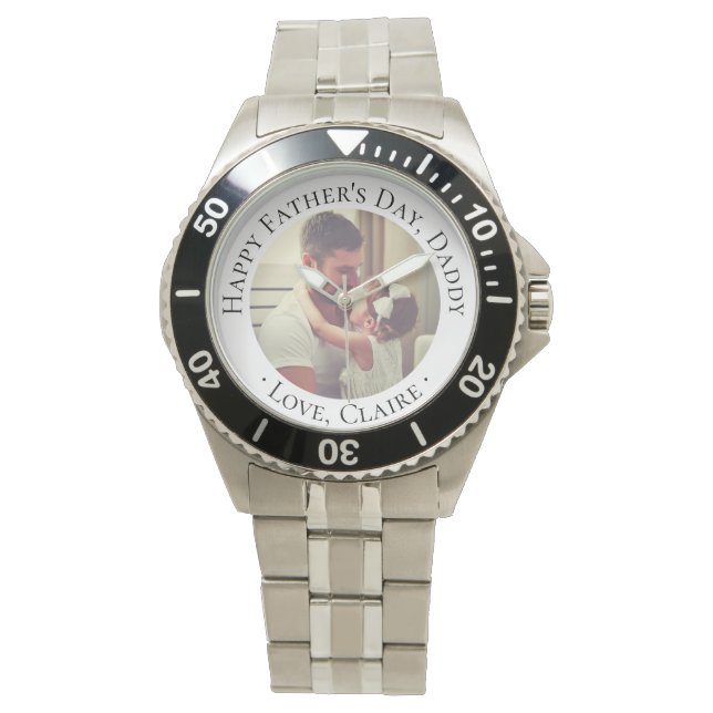 Lycklig Fars dag Pappa Anpassningsbar Photo Gift Armbandsur (Framsida)