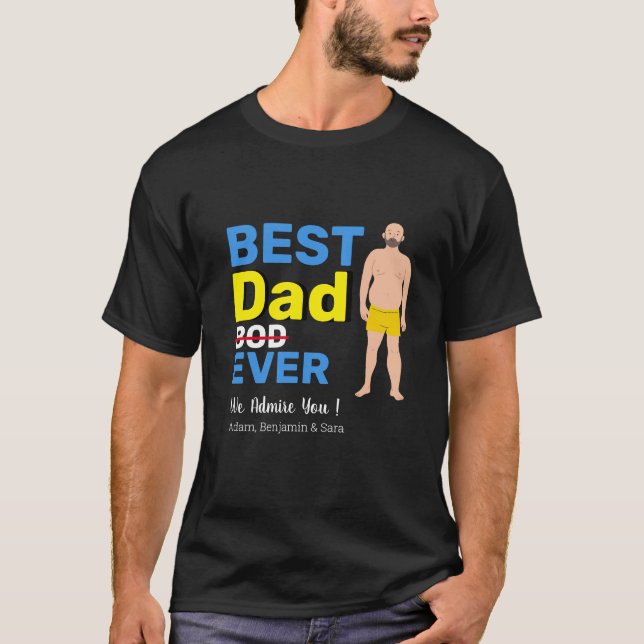Lycklig Fars dag pappa Bord personlig namn T Shirt (Framsida)