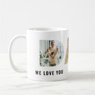 Lycklig Fars dag PAPPA Cutout 3 Foto Vi kärlek dig Kaffemugg