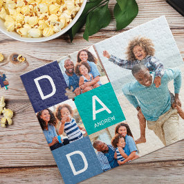 Lycklig Fars dag Pappa, Family Photo Collage Pussel