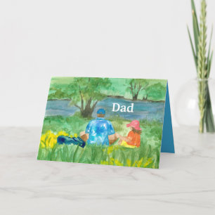 Lycklig Fars dag Pappa från Dotter och sommarpickn Helgkort
