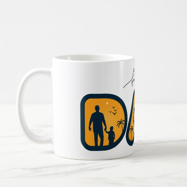 "Lycklig Fars dag Pappa: Grafiktypografi konst" Kaffemugg (Vänster)