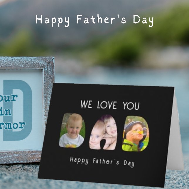 Lycklig Fars dag-Pappa-We Kärlek U-Photo & Namn Kort (Skapare uppladdad)