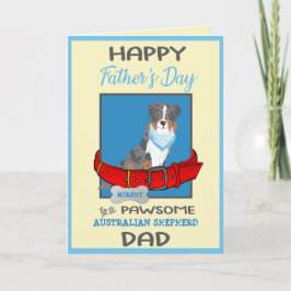 Lycklig Fars dag personalisera Australian shepherd Helgkort