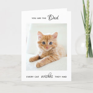 Lycklig Fars dag Personlig Pet Photo Cat Pappa Helgkort