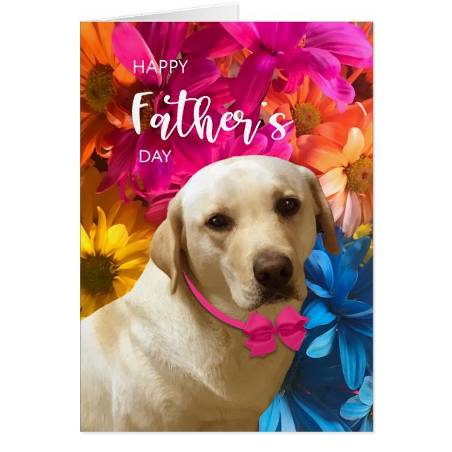 Lycklig Fars dag, Pet, Labrador Hund Lover Card Hälsningskort (Framsidan)
