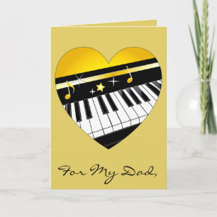 Lycklig Fars dag Piano och Music Kort