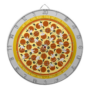 Lycklig Fars dag Pizza w/Toppings & Message Darttavla