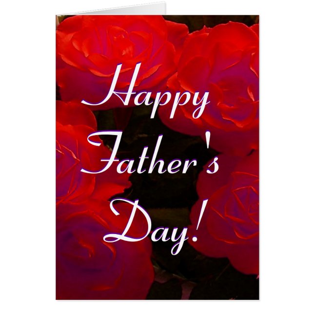 LYCKLIG FARS DAG RÖD ROS I HÄLSNINGSKORT (Framsidan)