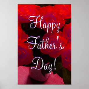 Lycklig Fars dag Röd ros Poster