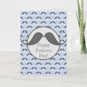 Lycklig Fars dag - Roligt Mustache Mönster Helgkort