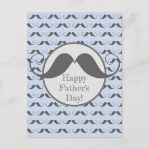 Lycklig Fars dag - Roligt Mustache Mönster Vykort