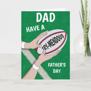 Lycklig Fars dag Rugby Sport Pappa Kort
