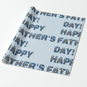 Lycklig fars dag som slår in papper presentpapper