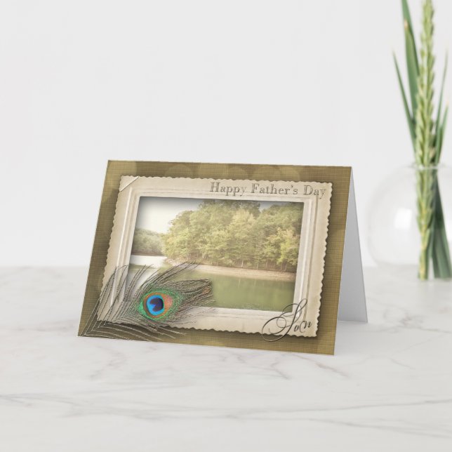 LYCKLIG FARS DAG - SON - VINTAGESJÖPLATS KORT (Framsida)