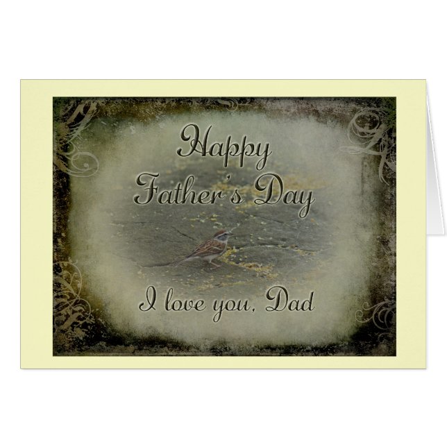 Lycklig Fars dag - Sparrow Hälsningskort (Framsidan Horizontal)