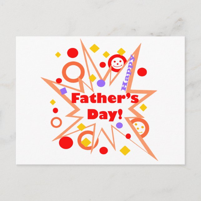 Lycklig Fars dag Stänk Vykort (Framsida)