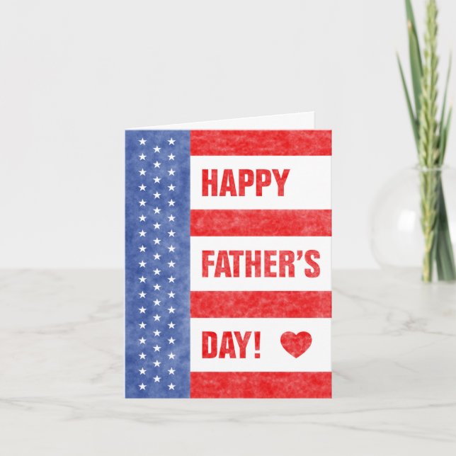 Lycklig Fars dag Stars och stripes (4.5x6) Kort (Framsida)