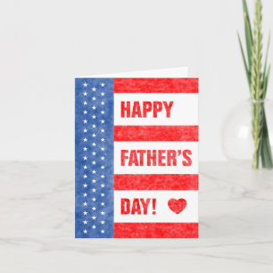 Lycklig Fars dag Stars och stripes (4.5x6) Kort