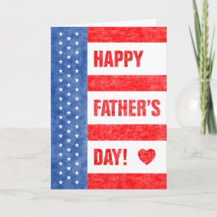 Lycklig Fars dag Stars och stripes (5x7) Kort