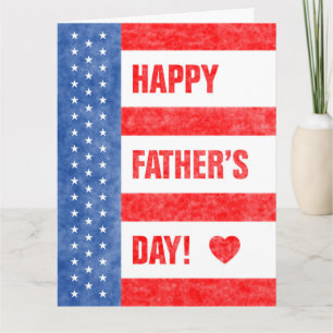 Lycklig Fars dag Stars och stripes (8,5 x 11) Kort