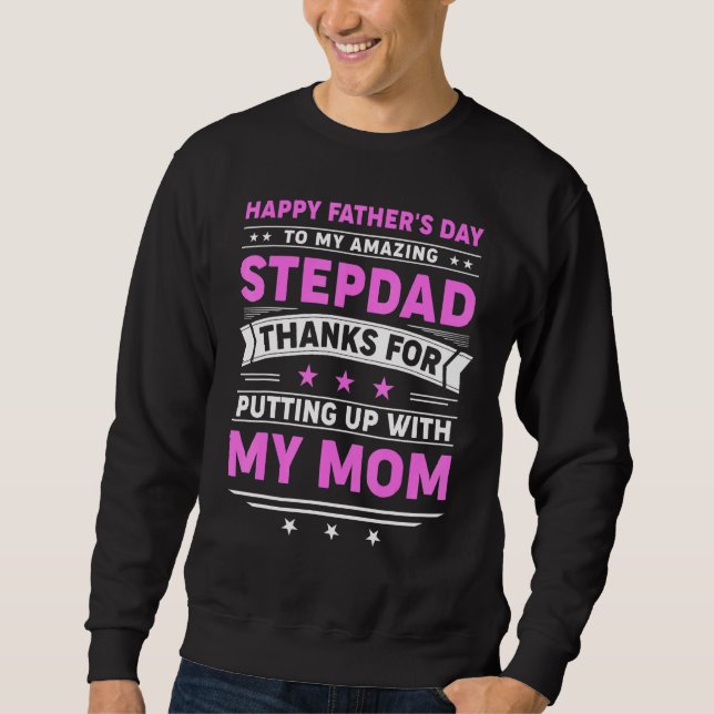 Lycklig Fars dag Steg Pappa 6 Lång Ärmad Tröja (Framsida)
