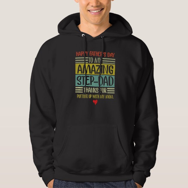 Lycklig Fars dag Steg Pappa Hoodie (Framsida)