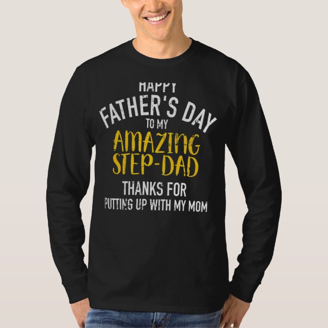Lycklig Fars dag Steg Pappa T Shirt (Framsida)