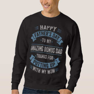 Lycklig Fars dag Step Pappa bästa Stepdad någonsin Lång Ärmad Tröja