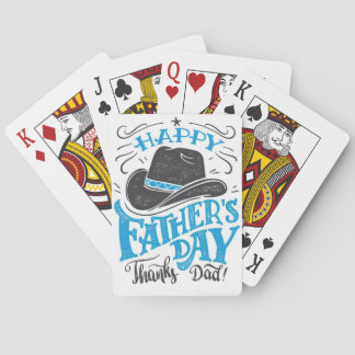 "Lycklig Fars dag Tack Pappa!" Cowboy Hat Playin Casinokort