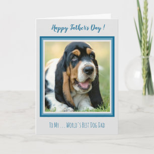 Lycklig Fars dag - Teal Hund Photo Best Hund Pappa Kort