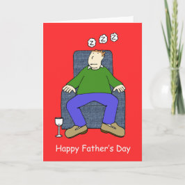 Lycklig Fars dag Tecknad Pappa Kort