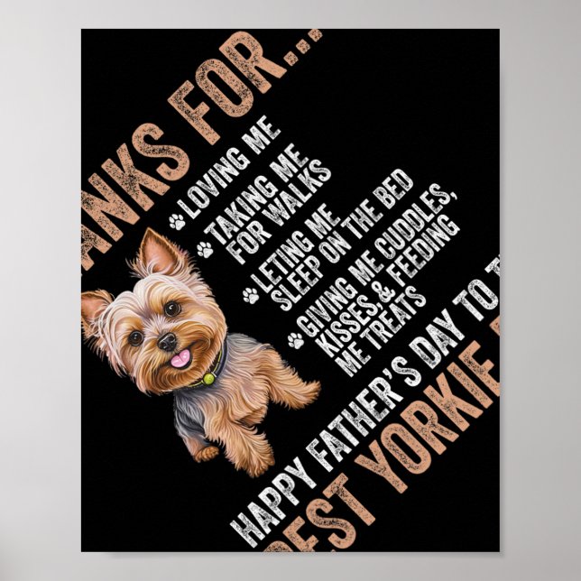 Lycklig Fars dag till Bästa Yorkie Pappa Yorkshire Poster (Framsidan)