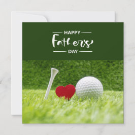 Lycklig Fars dag till golf Pappa i grönt med kärle