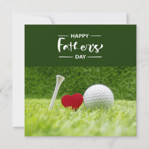 Lycklig Fars dag till golf Pappa i grönt med kärle