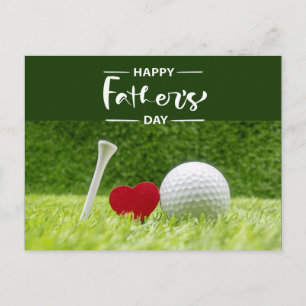 Lycklig Fars dag till golf Pappa i grönt med kärle Vykort